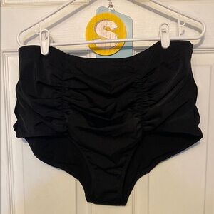 Black High-Waisted Swim Bottoms
